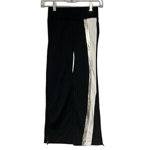 Augusta Sportswear Pants Girl’s Small Black Silver Stripe Aurora Flair Zippered